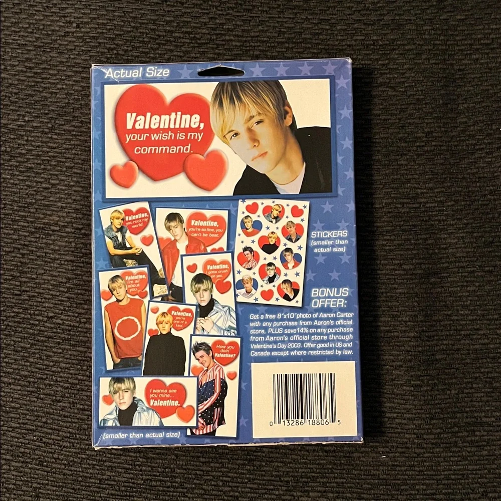 Aaron Carter Valentine's Day Cards with Stickers